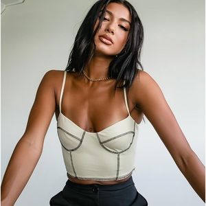 Princess Polly Leilani top beige and black